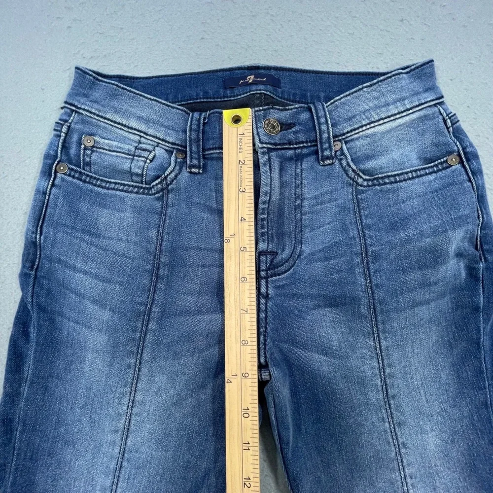 7 For All Mankind Blue Ankle Gwenevere Split Hem Skinny Jeans Womens 26